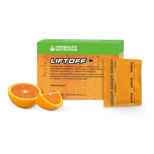 Liftoff Herbalife bebida energética en sobres sabor naranja